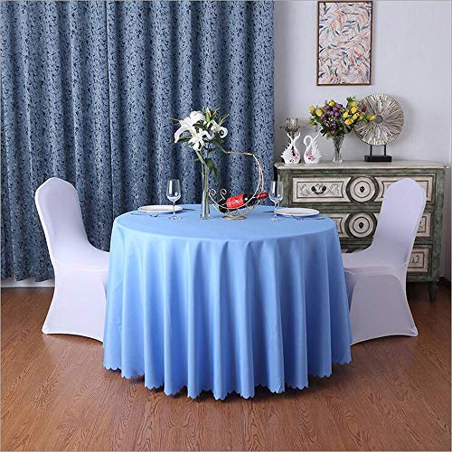 Abwaschbare runde Tischdecke, schmutzabweisend, einfarbig, verfügbare Größen für Küche, Garten, Restaurant, Dekor (Durchmesser 320 cm, blauer See) von Generisch