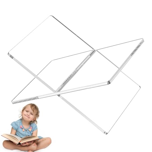 Acryl-Buchständer – Dicker X-förmiger Displayhalter, Transparentes Organizerregal | Transparentes Rezeptregal, Halterung Für Bibelbilder, Dekoratives Kunstbuchregal, Stabile Schreibtischablage Für Küc von Generisch