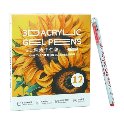 Acryl Gel Stifte, Mehrfarbiges Acryl Marker Kunst Set, Bastel Zeichen Malstifte für Stein Holz Stoff Papier Kreativprojekte von Generisch