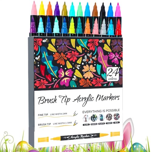 Acryl-Marker, wasserfeste Farbmarker mit doppelter Spitze, für alle Altersgruppen und Niveaus, zweifarbig, für Lehrer, Kunstbedarf für Stein, Glas, Keramik Acryl-Marker, wasserfeste Farbmarker mit doppelter Spitze, für alle Altersgruppen und Niveaus, zweifarbig, für Lehrer, Kunstbedarf für Stein, Glas, Keramik von Generisch