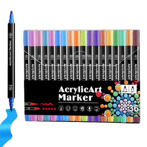 Acryl-Marker-Set, Pinselspitze und Punktspitze, Acrylmalstifte, Acryl-Marker, kreatives Basteln, Kunstbedarf für Kinder und Erwachsene Acryl-Marker-Set, Pinselspitze und Punktspitze, Acrylmalstifte, Acryl-Marker, kreatives Basteln, Kunstbedarf für Kinder und Erwachsene von Generisch