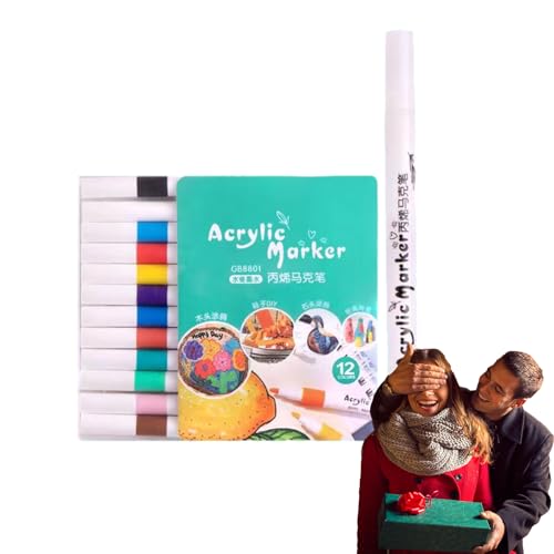 Acryl-Marker-Stifte Set – Acrylmalstifte, Farbmarker, Mal- und Malerei-Acrylstifte, tragbares Kunstzubehör für Glas, Stein, Stoff, Metall, Holz, Porzellan von Generisch