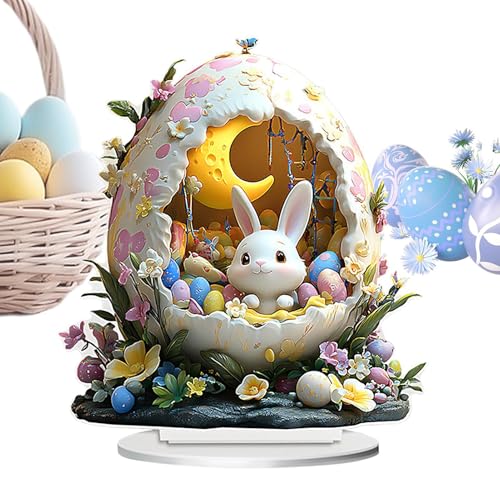 Acryl Osterhase Deko, Osterhasen-Dekorationen Für Den Tisch, Tisch-Häschen-Dekoration, Osterhasen-Statue, Ei Mond Ostern Tier Ornament Für Zuhause Schreibtisch Esstisch Bücherregal Deko Acryl Osterhase Deko, Osterhasen-Dekorationen Für Den Tisch, Tisch-Häschen-Dekoration, Osterhasen-Statue, Ei Mond Ostern Tier Ornament Für Zuhause Schreibtisch Esstisch Bücherregal Deko von Generisch