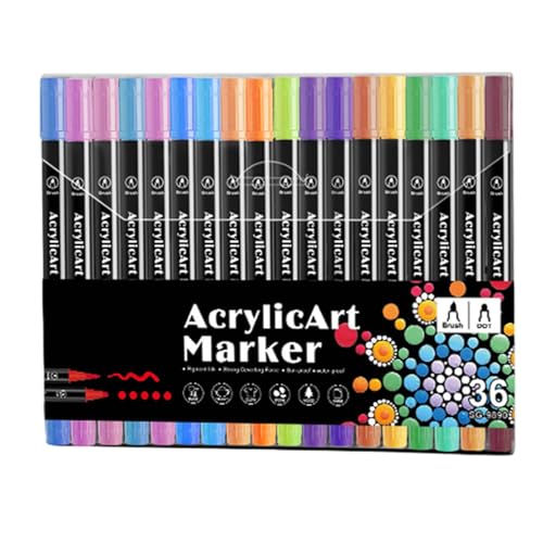 Acryl-Pinsel-Marker – Bastelbedarf, flüssige Acrylstifte, Acryl-Marker für Steinmalerei, kreatives Ausmalen von Acryl-Markern für Steinmalerei, Holz, Leinwand, Stein, Glas von Generisch