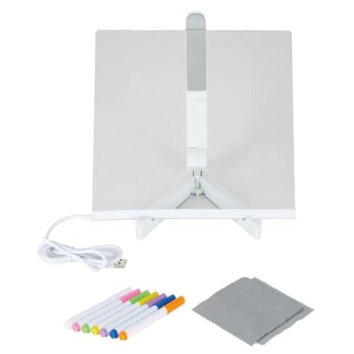Acryl-Planungstafel – trocken abwischbare Acryltafel, Tagesplaner, Planungstafel, LED-Zeichenbrett mit beleuchtetem Ständer, Maltafel von Generisch