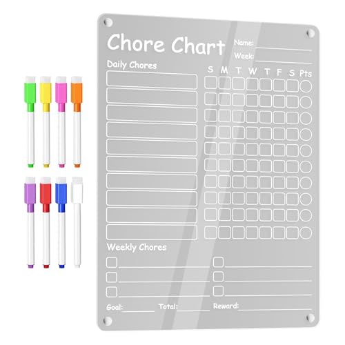 Acryl Schuldiagramm - Clear Dry Abbrechen CORRO CORRIO, löschbarer Planer in Form eines magnetischen Bretts für Kinder Routine Kinder Jugendliche Erwachsene Familie Acryl Schuldiagramm - Clear Dry Abbrechen CORRO CORRIO, löschbarer Planer in Form eines magnetischen Bretts für Kinder Routine Kinder Jugendliche Erwachsene Familie von Generisch