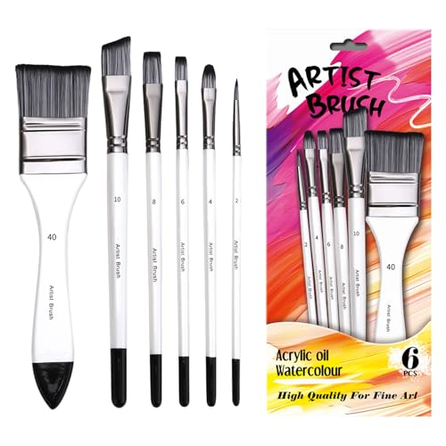 Acryldetail -Pinsel -Pinsel -Set - Weichborstenmalerei Kit 6 Tragbare Pinsel | Professionelle Kunstwerkzeuge Mädchen kreative Projekte, ideal für Canvas Aquarell Crafts Zeichnungspraxis von Generisch