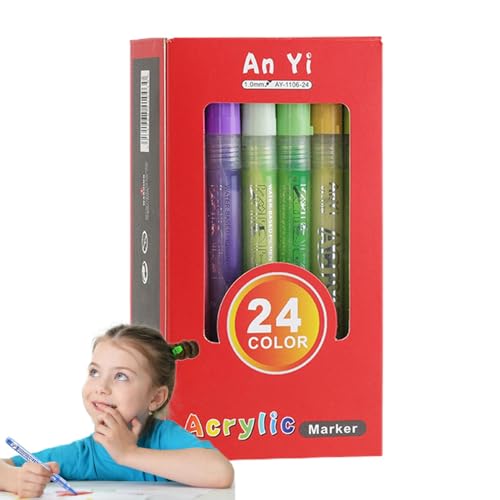 Acrylfarben, Acrylstifte für die Malerei | Feiner Tipps Malvorlagen | Wasserdichtes Malwerkzeug, Handwerkskunstzubehör für professionelle Künstler oder Anfänger Acrylfarben, Acrylstifte für die Malerei | Feiner Tipps Malvorlagen | Wasserdichtes Malwerkzeug, Handwerkskunstzubehör für professionelle Künstler oder Anfänger von Generisch