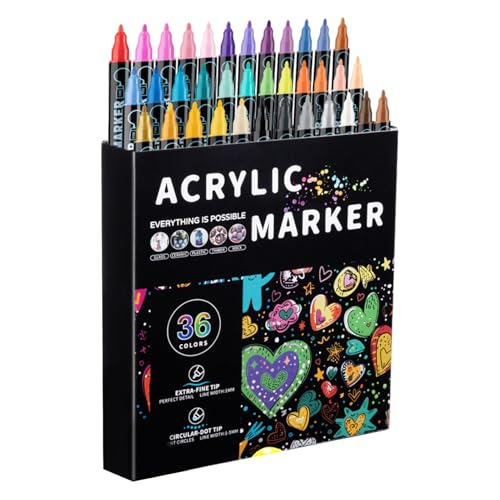 Acrylfarben-Marker, Doppelspitzen-Marker, wasserlösliche Marker, Farbmarker, Acryl-Kunst-Marker, Zeichenbegeisterte, dünne Spitze, runde Spitze Acrylfarben-Marker, Doppelspitzen-Marker, wasserlösliche Marker, Farbmarker, Acryl-Kunst-Marker, Zeichenbegeisterte, dünne Spitze, runde Spitze von Generisch
