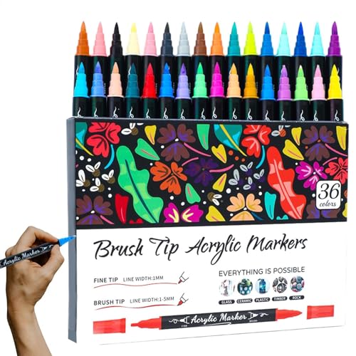 Acrylfarben-Marker, wasserfeste Doppelspitze, Marker für alle Altersgruppen und Niveaus, doppelfarbiges Farbzubehör für handgemachtes Handwerk und Kunstbedarf von Generisch