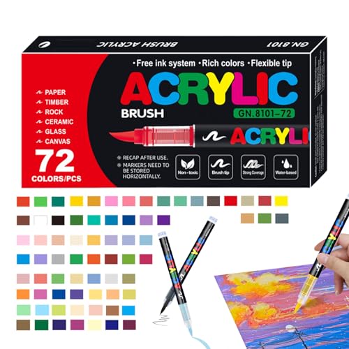 Acrylfarben-Marker | Ausbleichsicherer Malstift Kunstbedarf | Permanente Acrylfarbstifte für Stoff, Steine, Papier, Holz, Leinwand, Glas, ideal für kreative Kunstprojekte von Generisch