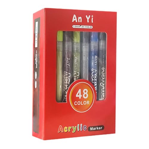 Acrylfarben-Marker-Set – feine Spitze, Malmarker, wasserfestes Malwerkzeug, Bastelzubehör für professionelle oder Anfänger Acrylfarben-Marker-Set – feine Spitze, Malmarker, wasserfestes Malwerkzeug, Bastelzubehör für professionelle oder Anfänger von Generisch