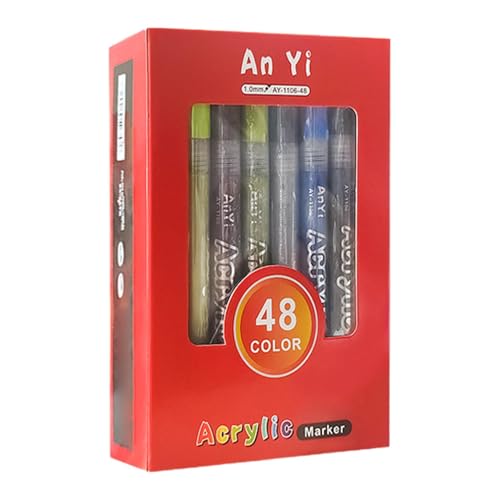 Acrylfarben-Marker-Set – hochpigmentierte Zeichenmarker, wasserfestes Malwerkzeug, Bastelzubehör für professionelle oder Anfänger von Generisch