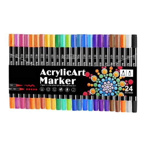 Acrylfarben-Marker – mehrere Farben, Doppelspitzen-Zeichenmarker, Bastelbedarf, kreatives Ausmalen von Acryl-Markern für Steinmalerei, Holz, Leinwand, Stein, Glas, Keramik Acrylfarben-Marker – mehrere Farben, Doppelspitzen-Zeichenmarker, Bastelbedarf, kreatives Ausmalen von Acryl-Markern für Steinmalerei, Holz, Leinwand, Stein, Glas, Keramik von Generisch