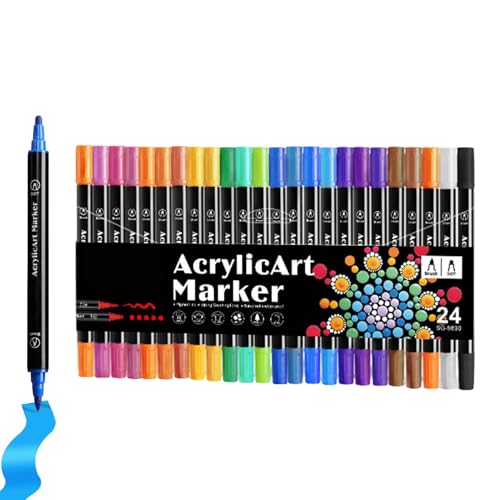 Acrylfarbstifte, Pinselspitze und Punktspitze, bunte Marker für Steinmalerei, Basteln, Kunstbedarf, kreatives Färben, Acryl-Marker für Steinmalerei, , Leinwand, Stein, Glas, Keramik Acrylfarbstifte, Pinselspitze und Punktspitze, bunte Marker für Steinmalerei, Basteln, Kunstbedarf, kreatives Färben, Acryl-Marker für Steinmalerei, , Leinwand, Stein, Glas, Keramik von Generisch
