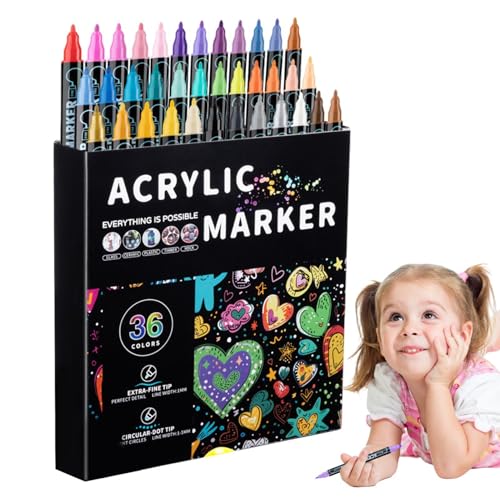 Acrylfarbstifte, doppelseitige Marker für Kinder und Erwachsene, Acrylfarben-Marker, Aquarellstifte und Farbmarker für Holz, Leinwand, Steinmalerei, Steinoberflächen, handgefertigte Bastelarbeiten Acrylfarbstifte, doppelseitige Marker für Kinder und Erwachsene, Acrylfarben-Marker, Aquarellstifte und Farbmarker für Holz, Leinwand, Steinmalerei, Steinoberflächen, handgefertigte Bastelarbeiten von Generisch