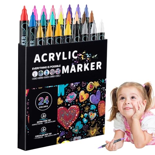 Acrylfarbstifte, doppelseitige Marker für Kinder und Erwachsene, Acrylfarben-Marker, Aquarellstifte und Farbmarker für Holz, Leinwand, Steinmalerei, Steinoberflächen, handgefertigte Bastelarbeiten Acrylfarbstifte, doppelseitige Marker für Kinder und Erwachsene, Acrylfarben-Marker, Aquarellstifte und Farbmarker für Holz, Leinwand, Steinmalerei, Steinoberflächen, handgefertigte Bastelarbeiten von Generisch