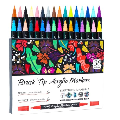 Acrylfarbstifte, wasserfeste Doppelspitze, Marker für alle Altersgruppen und Niveaus, zweifarbiges Kunsthandwerk für Steinmalerei und Bastelarbeiten Acrylfarbstifte, wasserfeste Doppelspitze, Marker für alle Altersgruppen und Niveaus, zweifarbiges Kunsthandwerk für Steinmalerei und Bastelarbeiten von Generisch