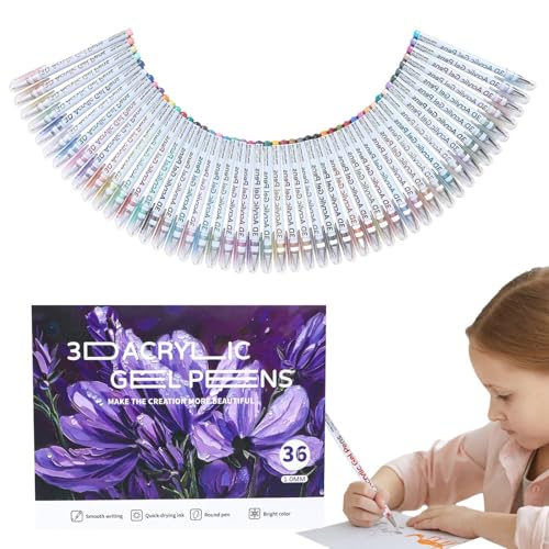 Acrylic Ink Pen Set, 36 Colors Gel Paint Pens, Gels Ink Marker Sets, Easy-Drying Art Markers for Card Making, Coloring, Projects and Stationery Use, Crafts, 5.91 Inches Acrylic Ink Pen Set, 36 Colors Gel Paint Pens, Gels Ink Marker Sets, Easy-Drying Art Markers for Card Making, Coloring, Projects and Stationery Use, Crafts, 5.91 Inches von Generisch