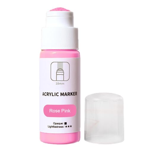 Acrylmarker 18mm Breit - Graffiti Stifte Wasserfest | Permanent Marker Dicke Spitze | 60ml Mop Marker mit Drückkontrolle, Acrylfarbe für Leinwand, Holz, Ģlas & Metall, Schnell Trocknend von Generisch