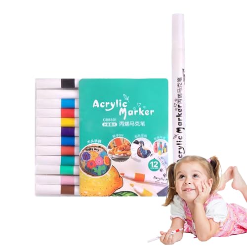Acrylmarker -Stifte Set - Multi -Oberflächen -Acrylfarben, verschiedene lebendige Farben, wasserdichte schnelle trockene Zeichnungswerkzeuge für Stein, Keramik, , Stoff, Holz, Metall | Permanente Acrylmarker -Stifte Set - Multi -Oberflächen -Acrylfarben, verschiedene lebendige Farben, wasserdichte schnelle trockene Zeichnungswerkzeuge für Stein, Keramik, , Stoff, Holz, Metall | Permanente von Generisch
