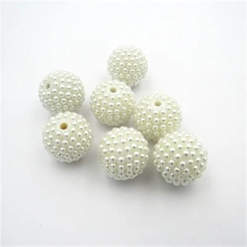 Acrylperlen, Strasssteine, Perlen für klobigen Schmuck/DIY, handgefertigt, Weiß, 12 mm, 400 Stück pro Beutel, 12 mm von Generisch