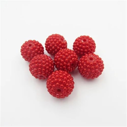 Acrylperlen, Strasssteine, Perlen für klobigen Schmuck/DIY, handgefertigt, rot, 22 mm, 100 Stück pro Beutel, 12 mm von Generisch