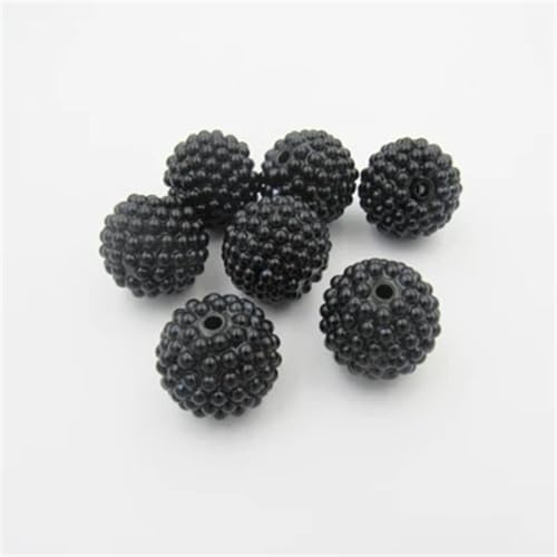 Acrylperlen, Strasssteine, Perlen für klobigen Schmuck/DIY, handgefertigt, schwarz, 22 mm, 100 Stück pro Beutel von Generisch