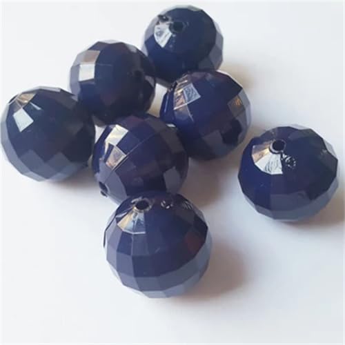 Acrylperlen, massiv, facettiert, 20 mm, 100 Stück/Beutel, für klobigen Schmuck, handgefertigt, Hochzeitsdekorationen, Basteln, Marineblau, 20 mm, 100 Stück pro Beutel von Generisch