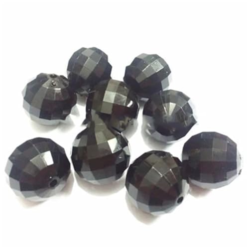 Acrylperlen, massiv, facettiert, 20 mm, 100 Stück/Beutel, für klobigen Schmuck, handgefertigt, Hochzeitsdekorationen, Basteln, schwarz, 20 mm, 100 Stück pro Beutel von Generisch