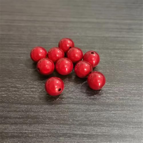 Acrylperlen für Schmuck, 6 mm, 8 mm, 10 mm, 12 mm, 14 mm, 16 mm, 18 mm, 20 mm, Rot, 150 Stück pro Beutel von Generisch