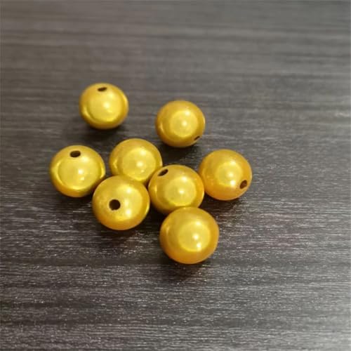 Acrylperlen für Schmuck, 6 mm, 8 mm, 10 mm, 12 mm, 14 mm, 16 mm, 18 mm, 200 Stück pro Beutel, goldfarben von Generisch