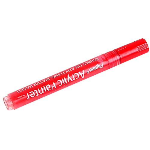 Acrylstifte Wasserfest Stifte Zum Steine Bemalen,Steinmalstifte Wasserfest,Stift Acryl 12 Marker Breite Acryl Geruchlos Stift Wasser-Auflösung Farbe Schreiben Farben & Schreibwaren (Rot) von Generisch