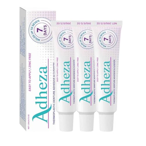 Adheza Dental Adhesive, Adheza Denture Fixative, Adheza Dental Adhesive Original, Thermoplastic, Fors Daily Women Men Adults (3pc) von Generisch