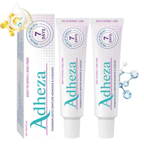 Adheza Dental Adhesive, Adheza Denture Fixative, Strong Adhesive Dental Adhesive Original, 𝐀𝐝𝐡𝐞𝐳𝐚 Thermoplastic 𝐃𝐞𝐧𝐭𝐮𝐫𝐞 𝐀𝐝𝐡𝐞𝐬𝐢𝐯𝐞 - Extra Hold Dental Glue for Teeth Repair (2 Pcs) von Generisch