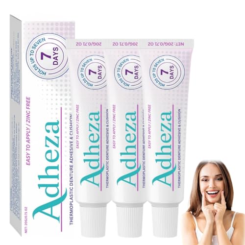 Adheza Dental Adhesive, Adheza Denture Fixative, Strong Waterproof Adheza Dental Adhesive Original, Thermoplastic Denture Adhesive, Holds Dentures Longer and Stronger, Lasting Prosthetic Bonding (3) von Generisch