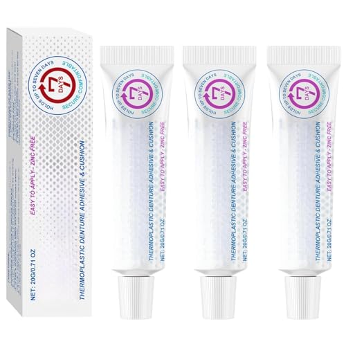 Adheza Dental Adhesive, Adheza Denture Fixative, Thermoplastic Denture Adhesive, Dentures Repair for Dental Super Glue for Teeth, Fors Daily Women Men Adults (3PCS) von Generisch