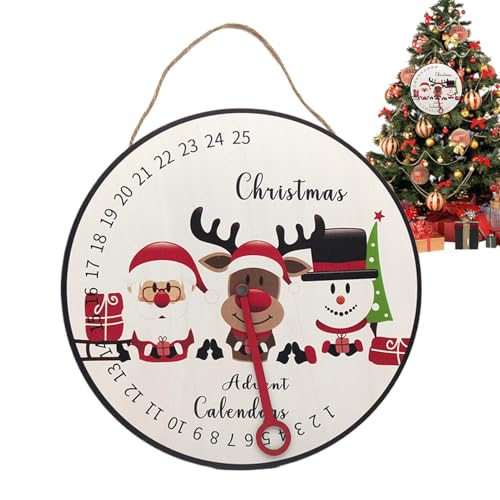 Advent Countdown Kalender Schild - Holz Adventskalender Countdown Kalender Wandschild - Winterurlaub Szene Requisiten Countdown Uhr für Arbeitszimmer, Schlafsaal Advent Countdown Kalender Schild - Holz Adventskalender Countdown Kalender Wandschild - Winterurlaub Szene Requisiten Countdown Uhr für Arbeitszimmer, Schlafsaal von Generisch