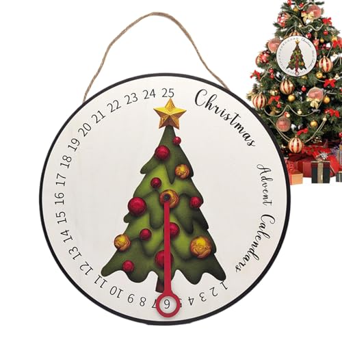 Adventskalender Countdown-Kalenderschild | Holz-Adventskalender Countdown-Kalender Wandschild | Winterurlaub Szene Requisiten Countdown Uhr für Arbeitszimmer, Schlafsaal von Generisch