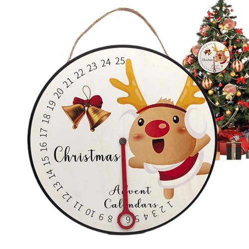 Adventskalender-Schild – Holz-Advents-Countdown-Kalender-Wandschild, , rustikales Ornament, Baumhalterung, Dekorschild für Schlafzimmer, Schlafsaal Adventskalender-Schild – Holz-Advents-Countdown-Kalender-Wandschild, , rustikales Ornament, Baumhalterung, Dekorschild für Schlafzimmer, Schlafsaal von Generisch