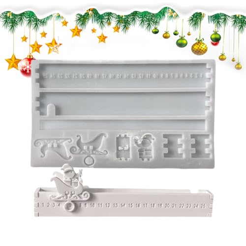Adventskalender Silikonform - 25 Tage Weihnachtskalender Schokoladenform - Bastelbedarf Gießformen Für Seife Kerzenwachs Gips Feierlichkeiten Party Kunstkurs Erwachsene Adventskalender Silikonform - 25 Tage Weihnachtskalender Schokoladenform - Bastelbedarf Gießformen Für Seife Kerzenwachs Gips Feierlichkeiten Party Kunstkurs Erwachsene von Generisch