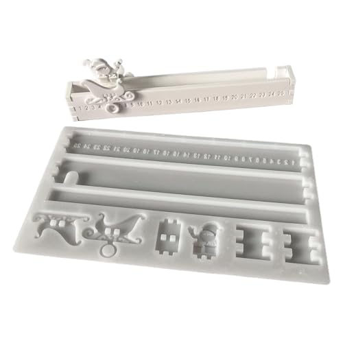 Adventskalender Silikonform - Weihnachten Silikonform Für Schokolade 25 Tage - Bastelbedarf Gießformen Für Seife Kerzenwachs Gips Feierlichkeiten Party Kunstkurs Erwachsene von Generisch