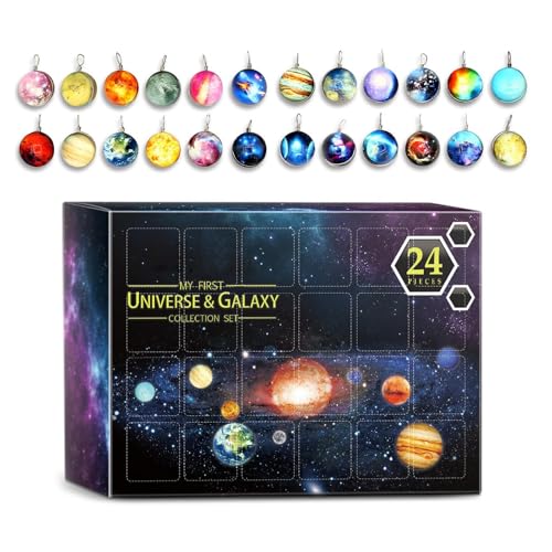 Adventskalender mit Anhänger - Armbänder für Kalender 'Advent Weihnachten 2024 | Kalender zum Countdown von Weihnachtsschmuck Planet | Festival Girls Ohrringe mit Cion von Generisch
