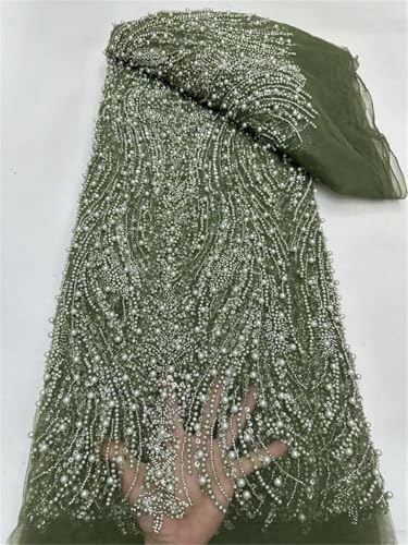 Afrikanischer Pailletten-Spitzenperlenstoff, französischer Spitzenstoff, nigerianische Hochzeit, Netzstoff für Hochzeit, Nähen von Generisch