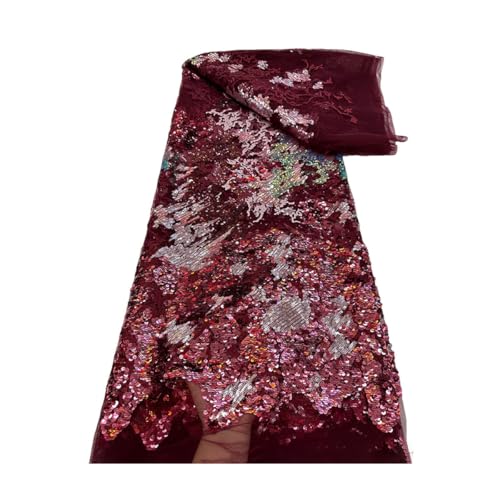 Afrikanischer Pailletten-Spitzenstoff für Hochzeit, nigerianische und französische Tüll-Stickerei Afrikanischer Pailletten-Spitzenstoff für Hochzeit, nigerianische und französische Tüll-Stickerei von Generisch