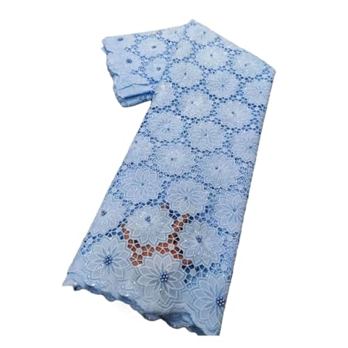 Afrikanischer Spitzenstoff, 100 % Baumwolle, Schweizer Voile-Spitze mit Perlen, nigerianischer Tüll, Pailletten, beliebter Dubai-Stil Afrikanischer Spitzenstoff, 100 % Baumwolle, Schweizer Voile-Spitze mit Perlen, nigerianischer Tüll, Pailletten, beliebter Dubai-Stil von Generisch