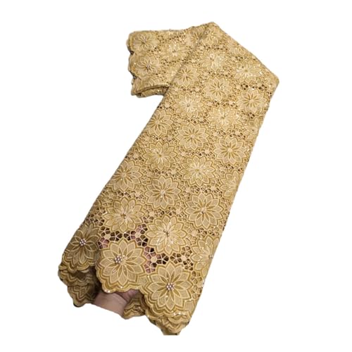 Afrikanischer Spitzenstoff, 100 % Baumwolle, Schweizer Voile-Spitze mit Perlen, nigerianischer Tüll, Pailletten, beliebter Dubai-Stil Afrikanischer Spitzenstoff, 100 % Baumwolle, Schweizer Voile-Spitze mit Perlen, nigerianischer Tüll, Pailletten, beliebter Dubai-Stil von Generisch