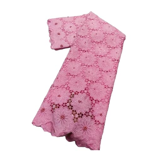 Afrikanischer Spitzenstoff, 100 % Baumwolle, Schweizer Voile-Spitze mit Perlen, nigerianischer Tüll, Pailletten, beliebter Dubai-Stil Afrikanischer Spitzenstoff, 100 % Baumwolle, Schweizer Voile-Spitze mit Perlen, nigerianischer Tüll, Pailletten, beliebter Dubai-Stil von Generisch