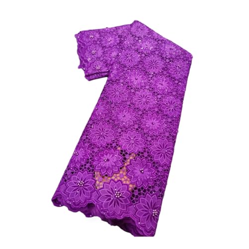 Afrikanischer Spitzenstoff, 100 % Baumwolle, Schweizer Voile-Spitze mit Perlen, nigerianischer Tüll, Pailletten, beliebter Dubai-Stil Afrikanischer Spitzenstoff, 100 % Baumwolle, Schweizer Voile-Spitze mit Perlen, nigerianischer Tüll, Pailletten, beliebter Dubai-Stil von Generisch