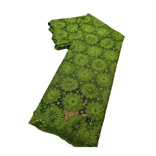 Afrikanischer Spitzenstoff, 100 % Baumwolle, Schweizer Voile-Spitze mit Perlen, nigerianischer Tüll, Pailletten, beliebter Dubai-Stil von Generisch